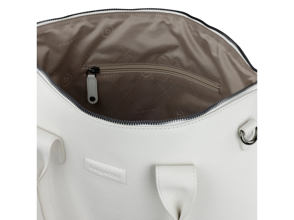Сумка-шоппер BUGATTI ЭЛЬЗА | ELSA, белая, воловья кожа/полиэстер, 46х11х31,5 см-4