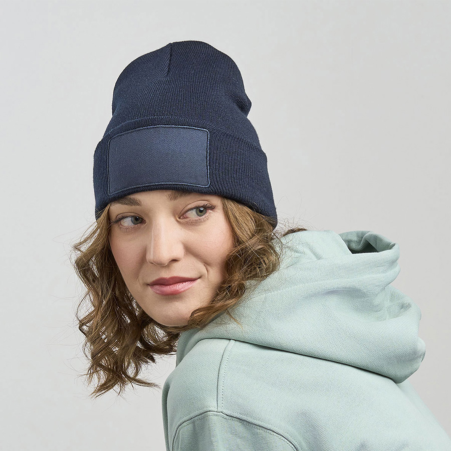 Шапка вязаная  двойная Wind-S с патчем, ярко-синий-5