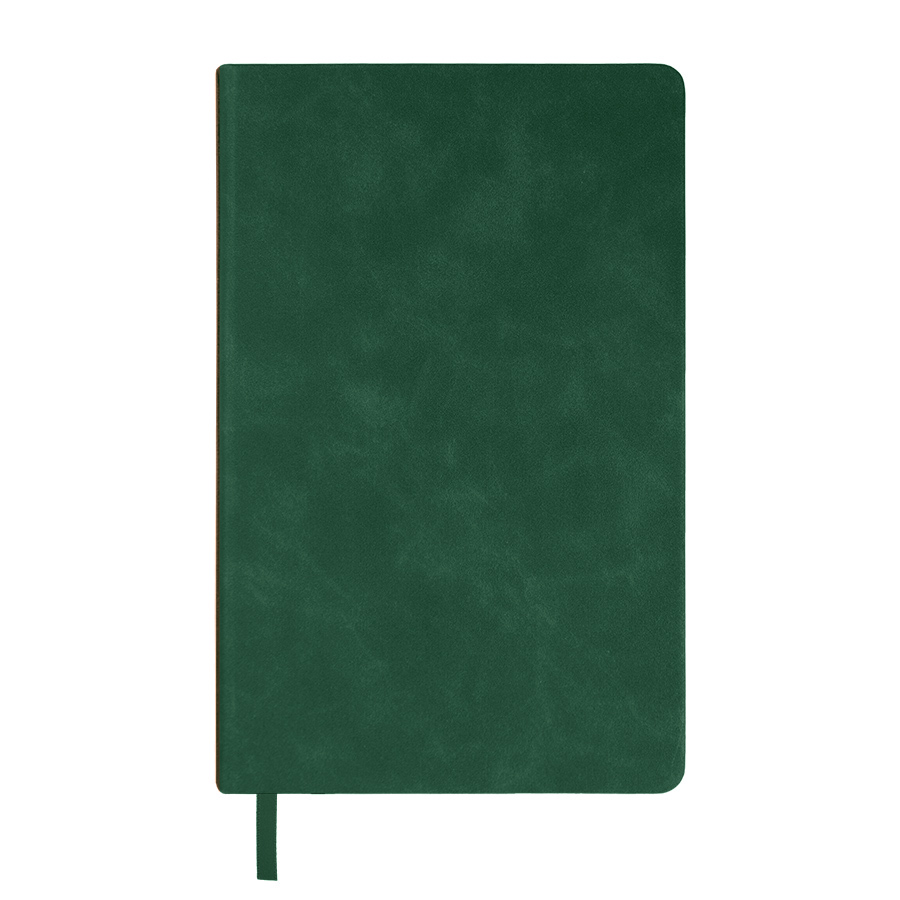 Ежедневник недатированный Muse, зеленый, А5, с декоративной коричневой полосой, блок в линейку, зеленый-2