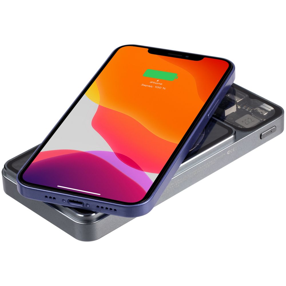 Магнитный беспроводной аккумулятор Cooper Prime 10000 мАч, темно-серый-4