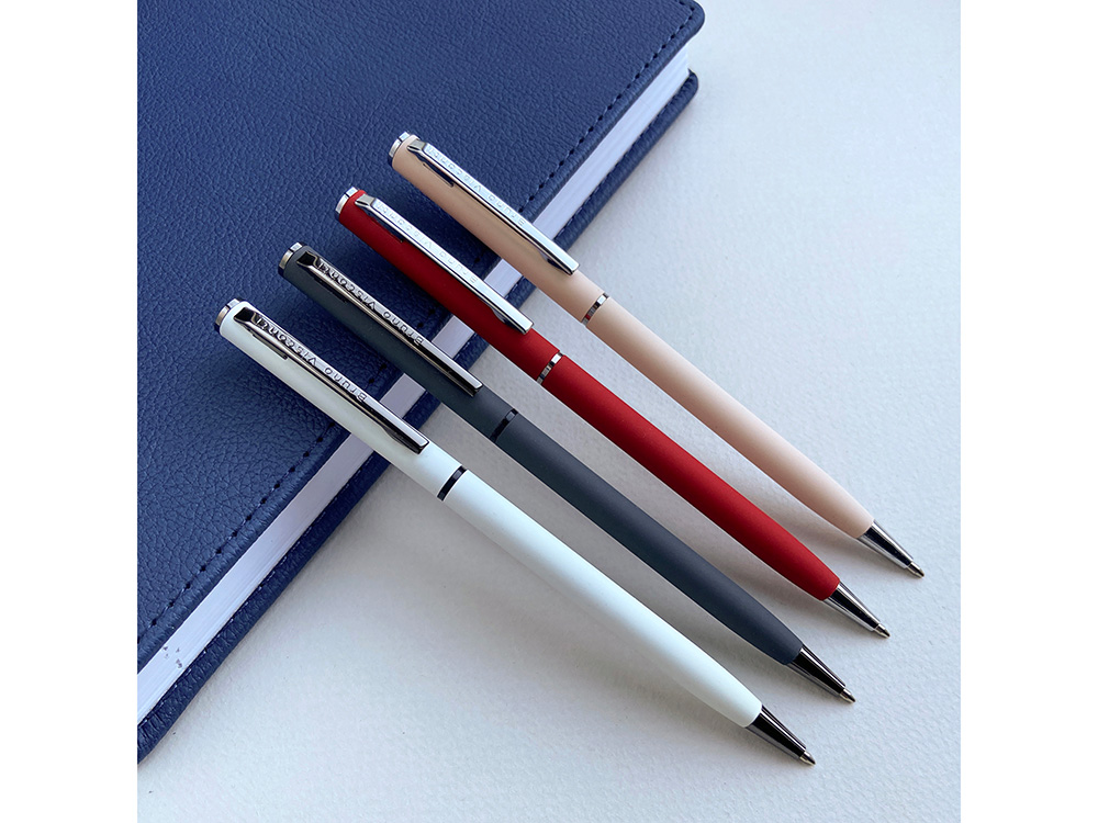 Ручка шариковая автоматическая BrunoVisconti® PALERMO цвет корпуса красный, soft-touch, 0.7 мм-7