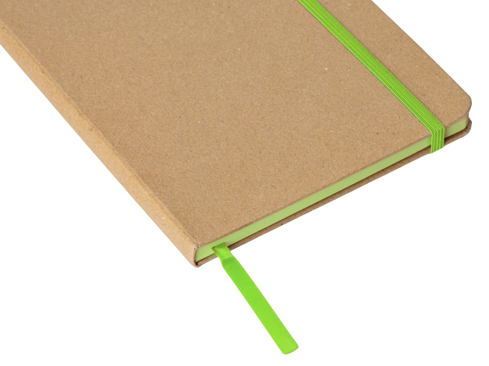 Блокнот A5 Sevilia Color, твердая обложка из крафта, 80 листов, цветной срез и форзац, натуральный/зеленое яблоко-2