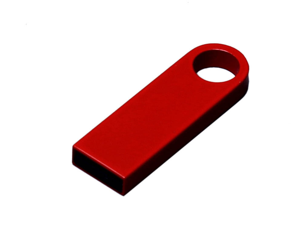 USB 2.0-флешка на 64 Гб с мини чипом и круглым отверстием, красный-0