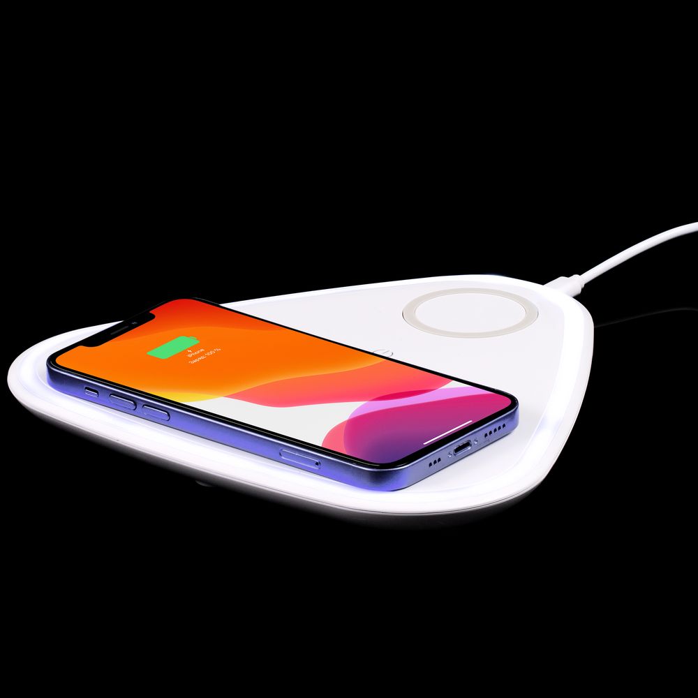 Станция беспроводной зарядки с антистрессом Countdown, белая-2