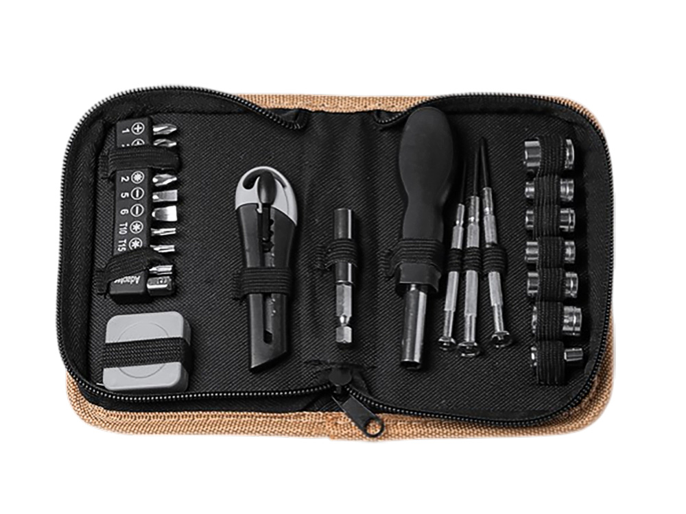 Набор инструментов Декер, 25 аксессуаров, бежевый-0