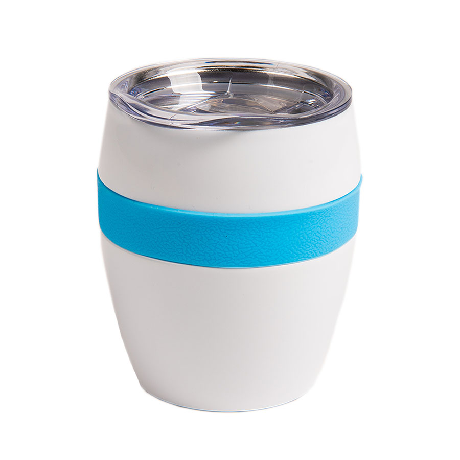 Термокружка LINE, белый, голубой-0