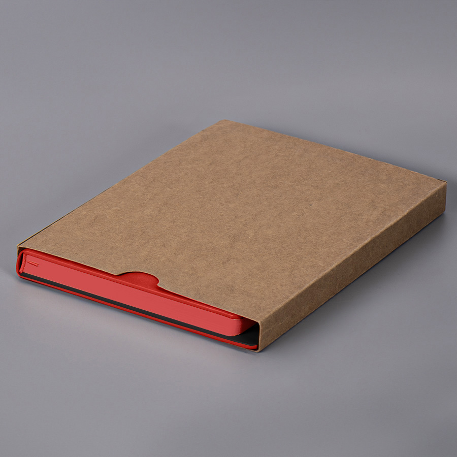 Ежедневник недатированный Solas, формат А5, с магнитом, красный, кремовый блок  в линейку, красный-5