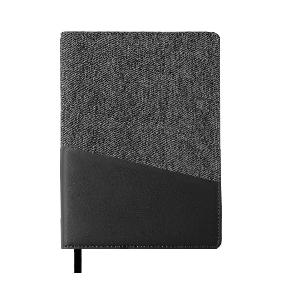 Ежедневник недатированный DENIM, серый, формат А5, блок в линейку, серый-1