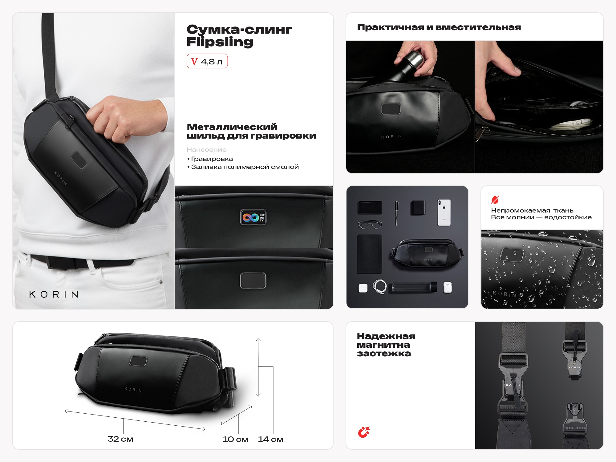 Сумка-слинг Flipsling, черный-1