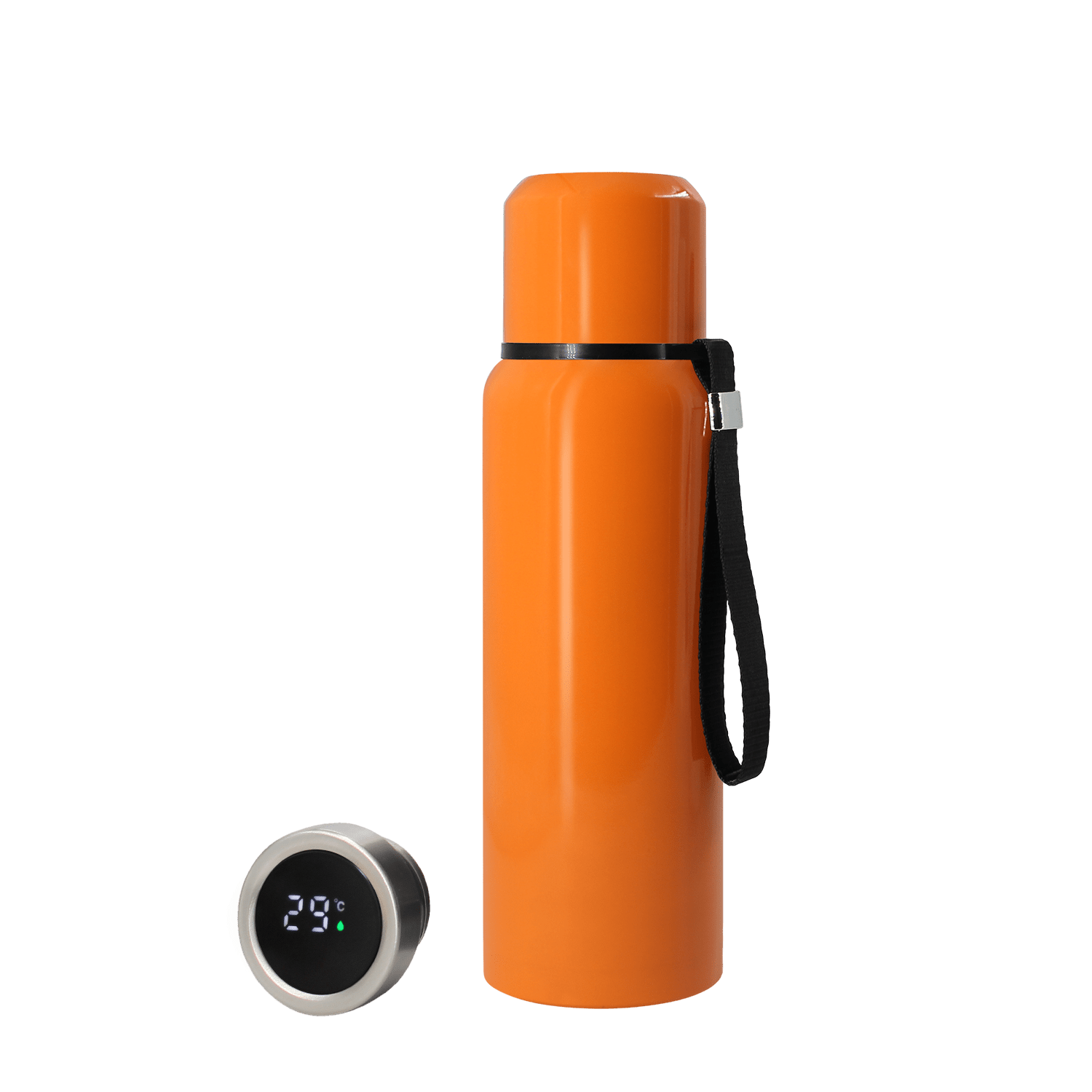 Термос S-travel New с датчиком температуры 600 мл. (оранжевый)-1