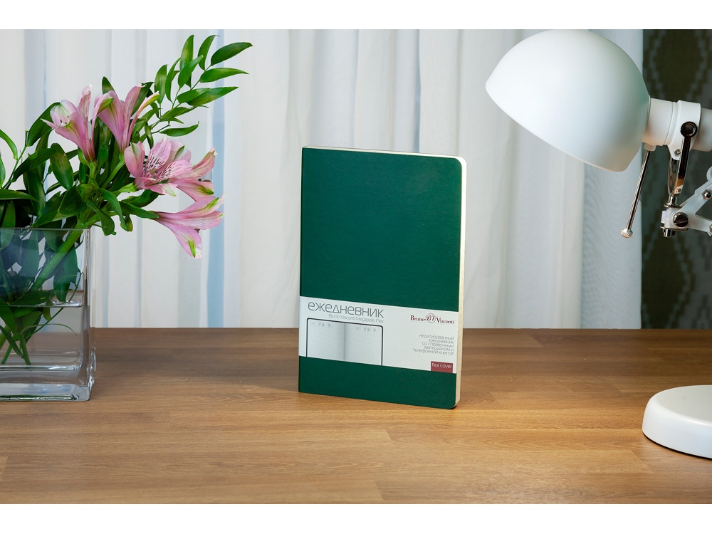 Ежедневник А5 недатированный Megapolis Velvet Flex, темно-зеленый-10