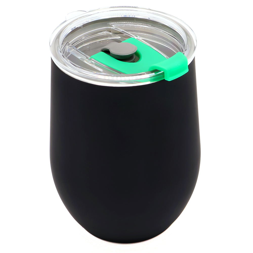 Термокружка с двойной стенкой SOFTO To Go софт-тач, Черный/Зелёный-0