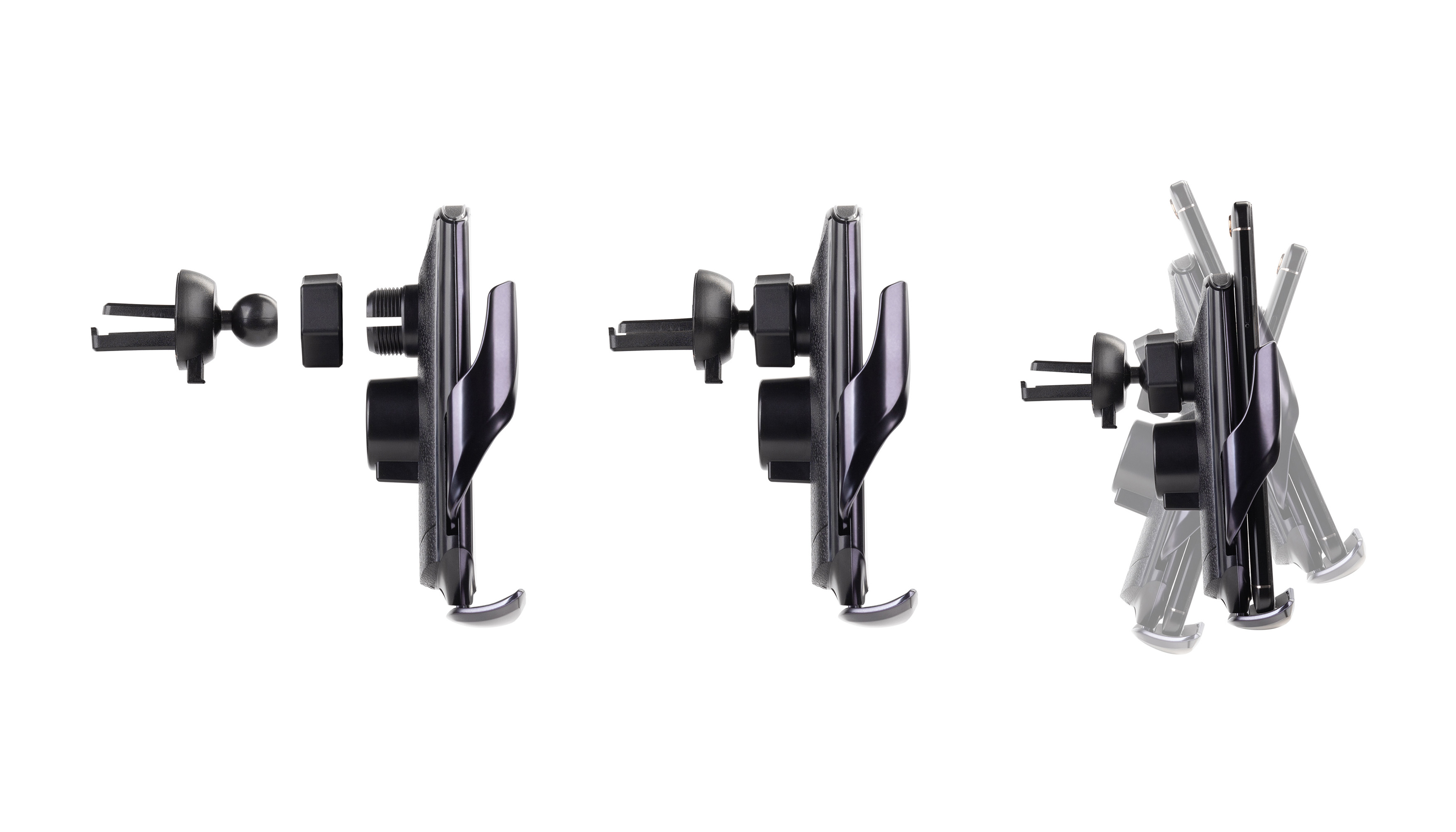 Автомобильное сенсорное беспроводное (15W) зарядное устройство "Titan" с набором переходников для магнитной зарядки, с подсветкой логотипа-7