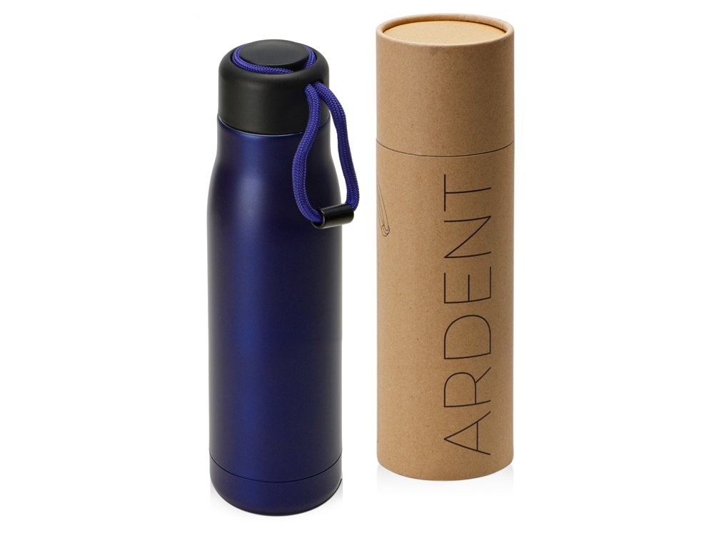 Вакуумный термос Ardent Waterline, 500 мл, тубус, темно-синий-0