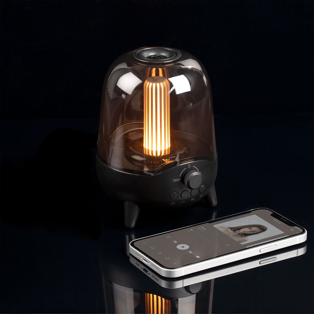 Беспроводная колонка с подсветкой soundFlicker, черная-5