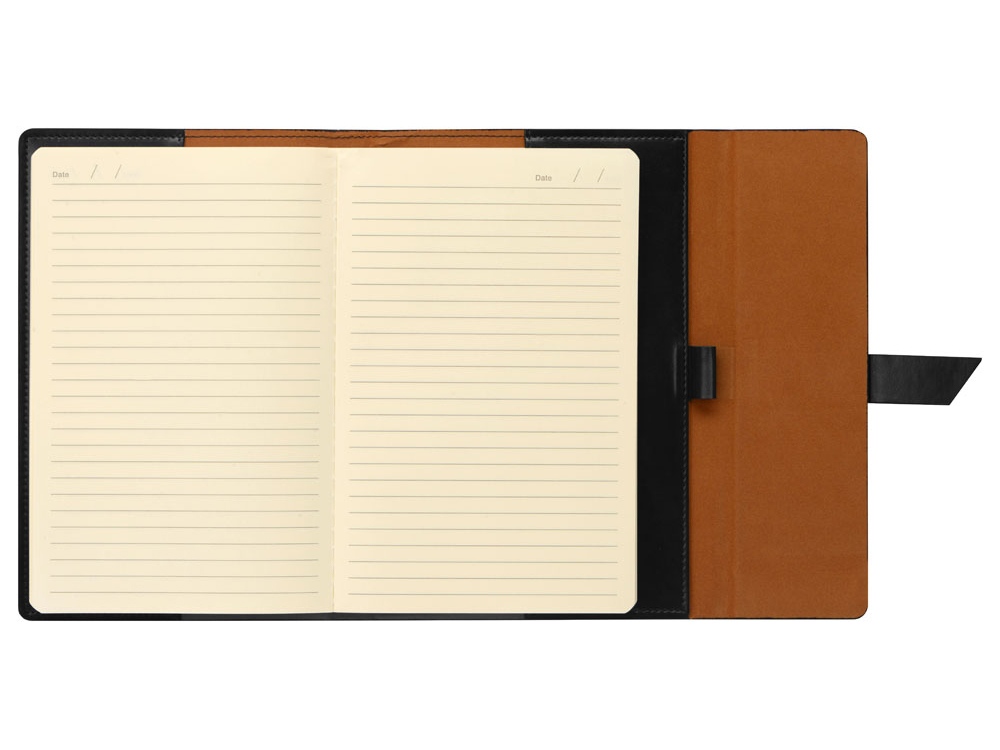 Бизнес-блокнот А5 с клапаном Fabrizio, 80 листов, черный-4