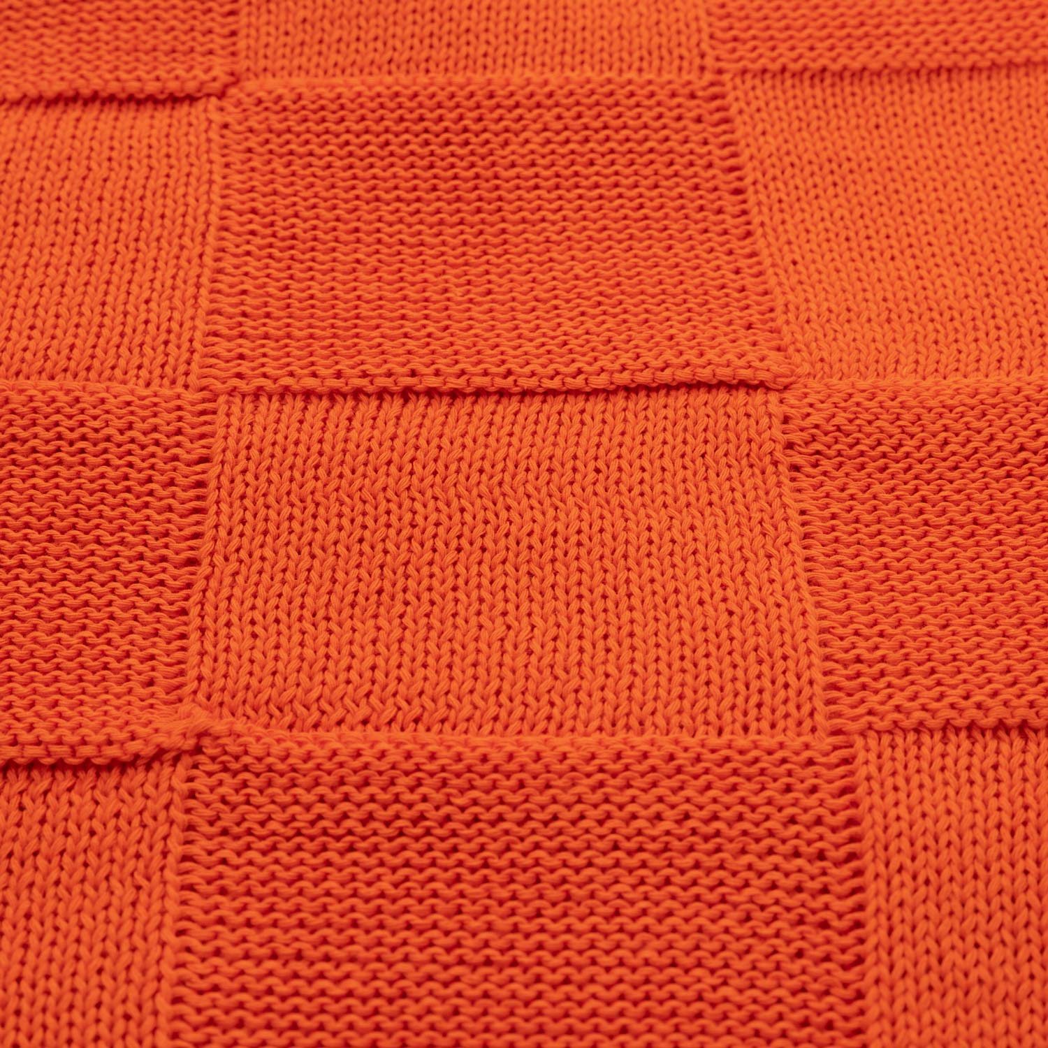 Плед Cella вязаный, оранжевый (без подарочной коробки)-5