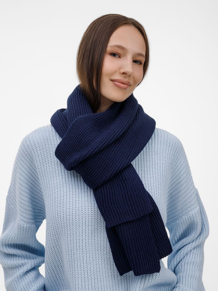 Шарф Nobilis Mono, темно-синий-3