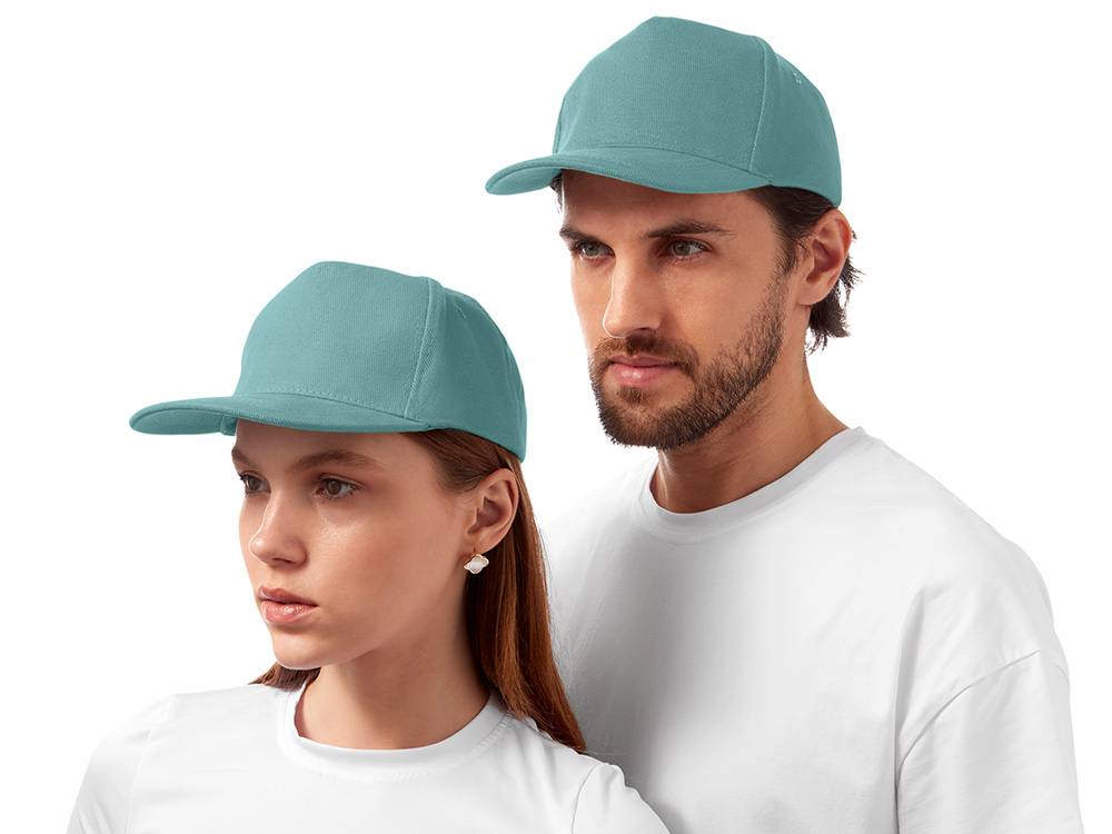 Бейсболка Florida 350 5-панельная, припылено-бирюзовый-0