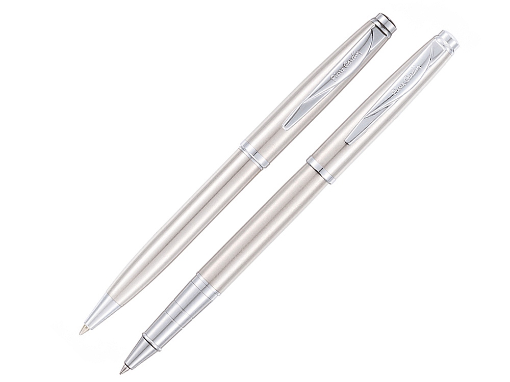 Набор Pierre Cardin PEN&PEN: ручка шариковая + роллер. Цвет - серебристый. Упаковка Е.-0