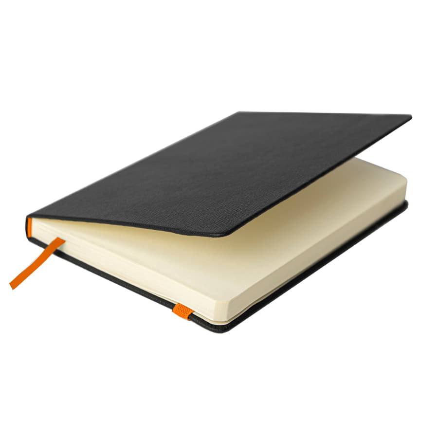 Ежедневник недатированный Ray, формат А5, в клетку, черный, оранжевый-7