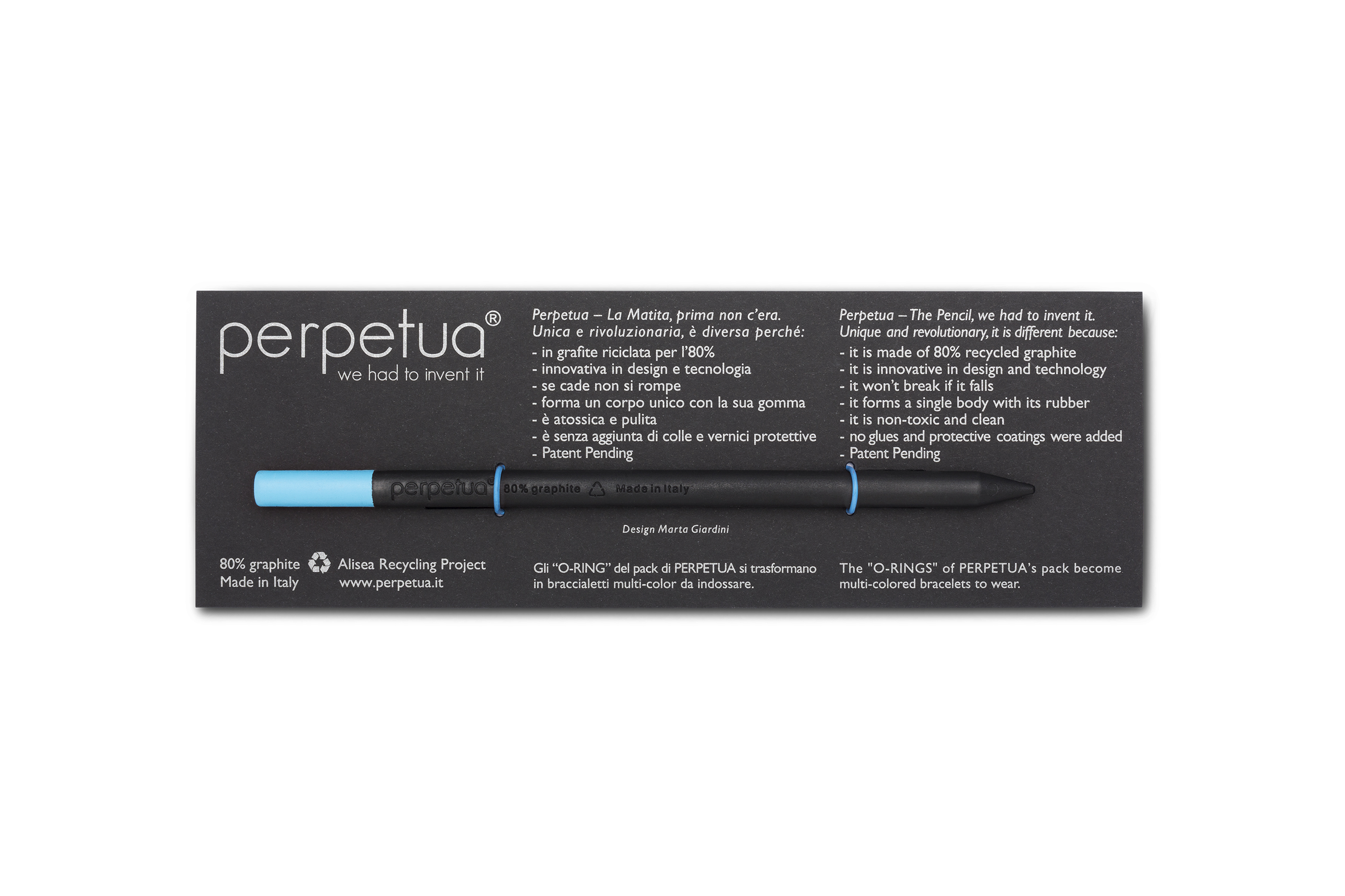 Карандаш графитовый Perpetua с голубым ластиком-0
