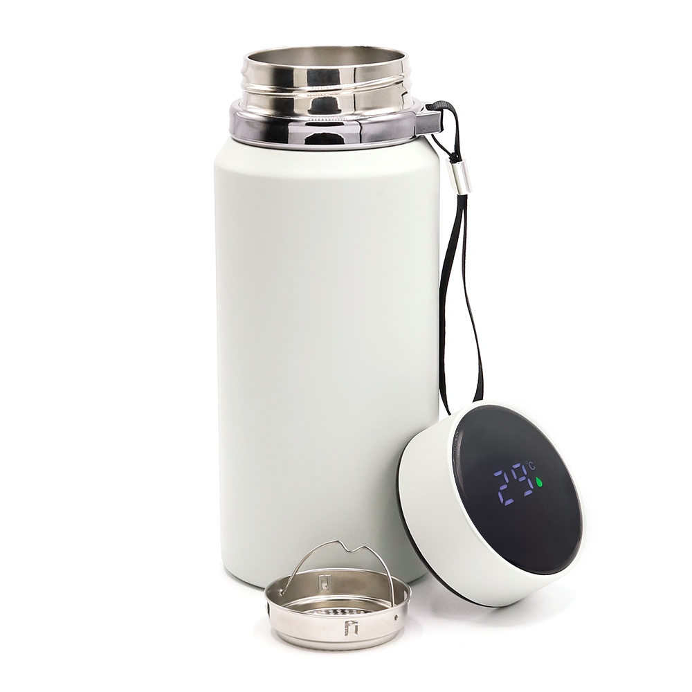 Термос Henzo с дисплеем и инфьюзером, Светло-серый-1