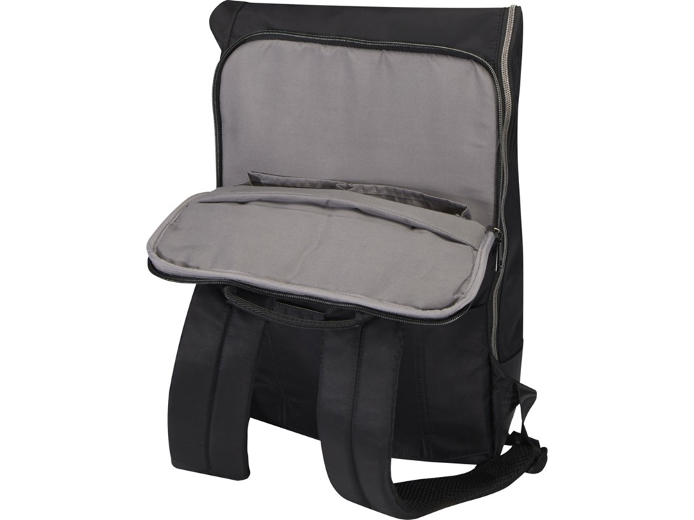 Рюкзак Rhine 15 GRS со сворачивающимся верхом на 18 л из материала, переработанного по стандарту GRS, сплошной черный-5