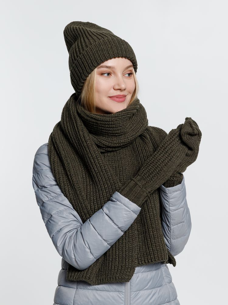 Шарф Nordkyn, зеленый (оливковый)-3