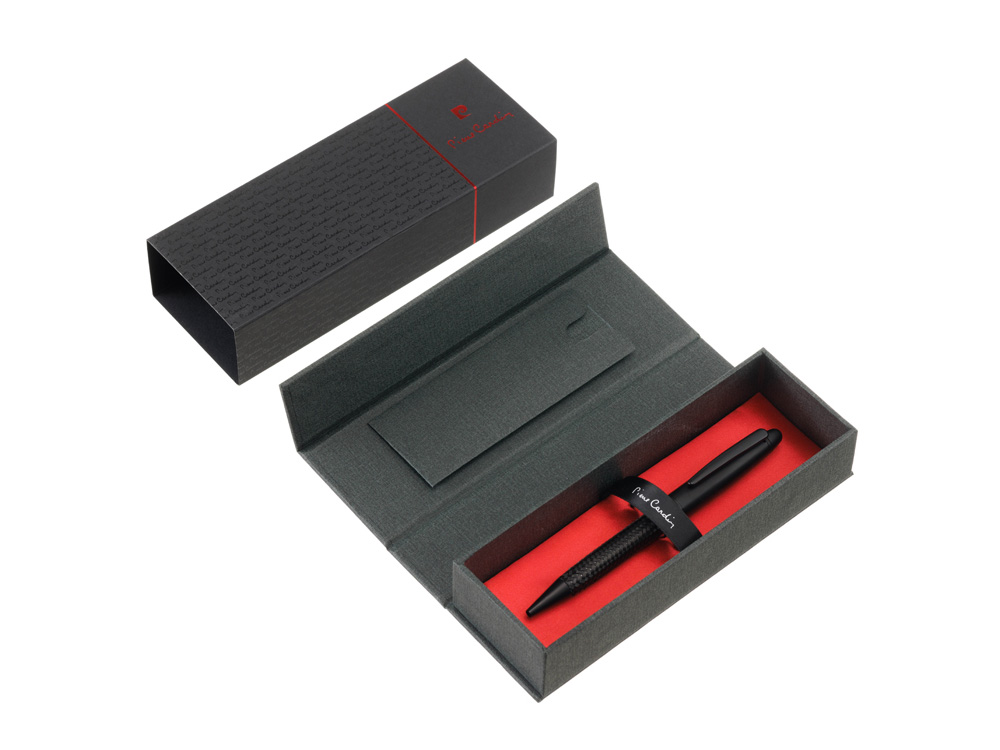 Ручка шариковая Pierre Cardin TISSAGE, цвет - черный. Упаковка B-1-4