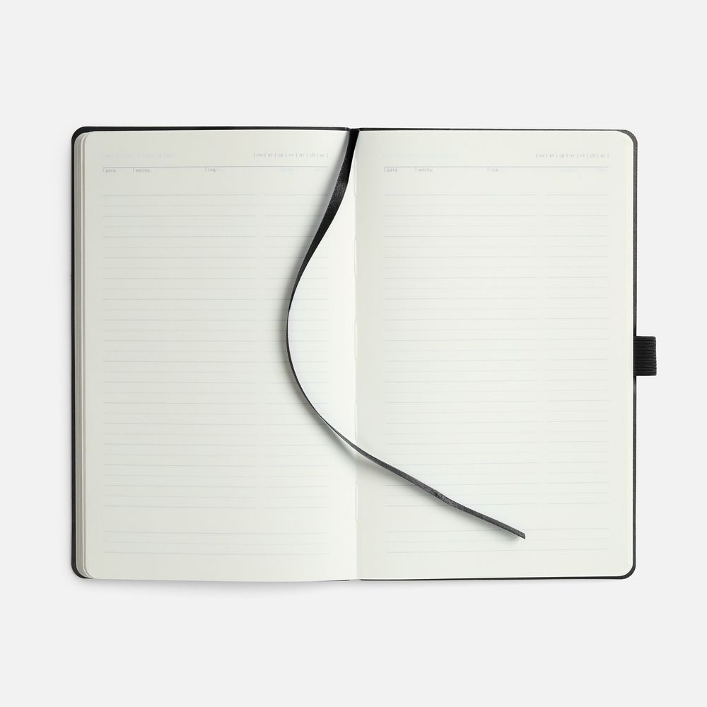 Ежедневник Lungo, недатированный, черный-4