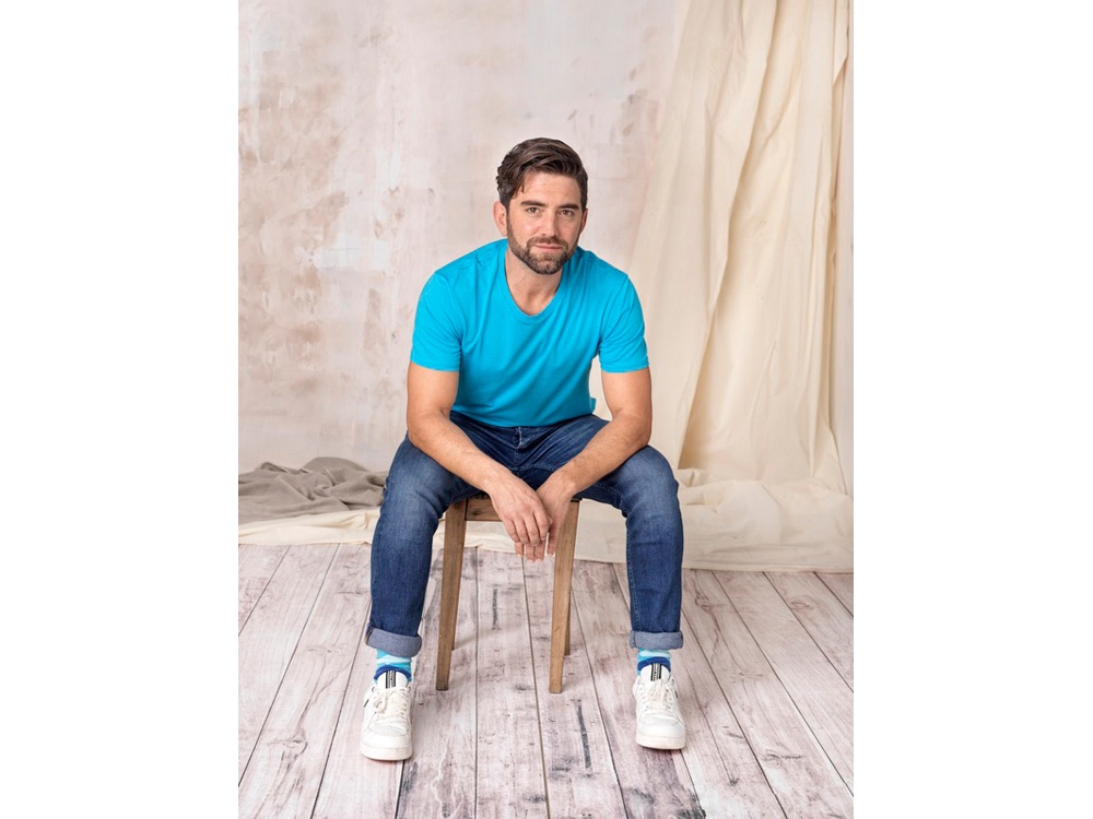 Мужская футболка Azurite с коротким рукавом, изготовленная из натуральных материалов, черный-3