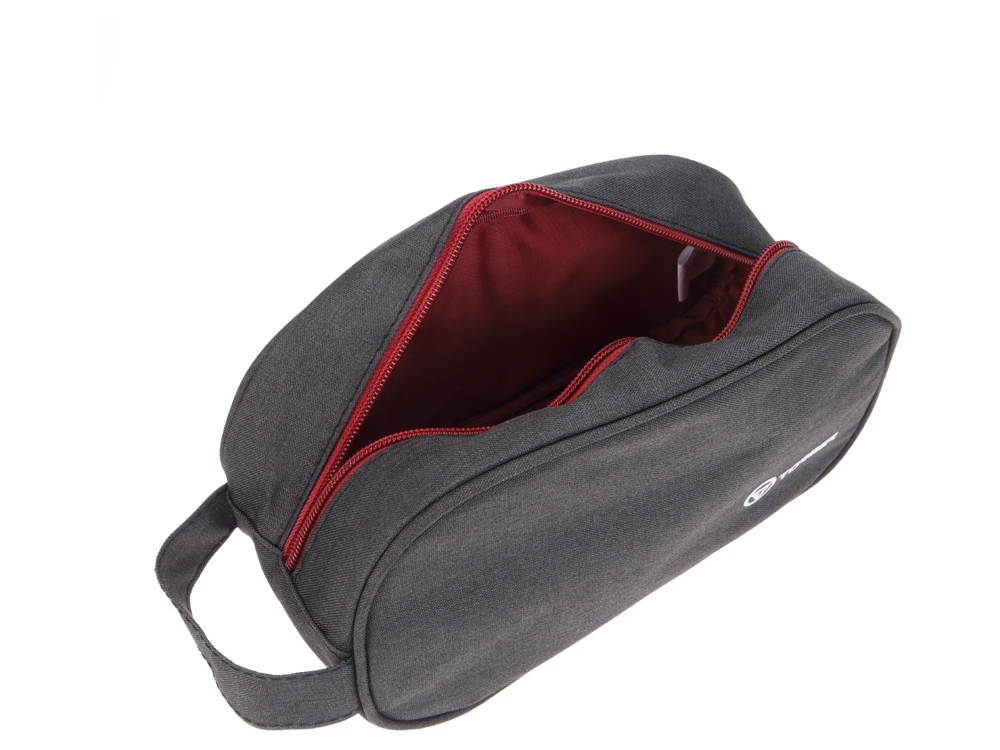 Несессер TORBER, дорожный, чёрный/бордовый, полиэстер 300D, 23 х 12 х 10 см-3