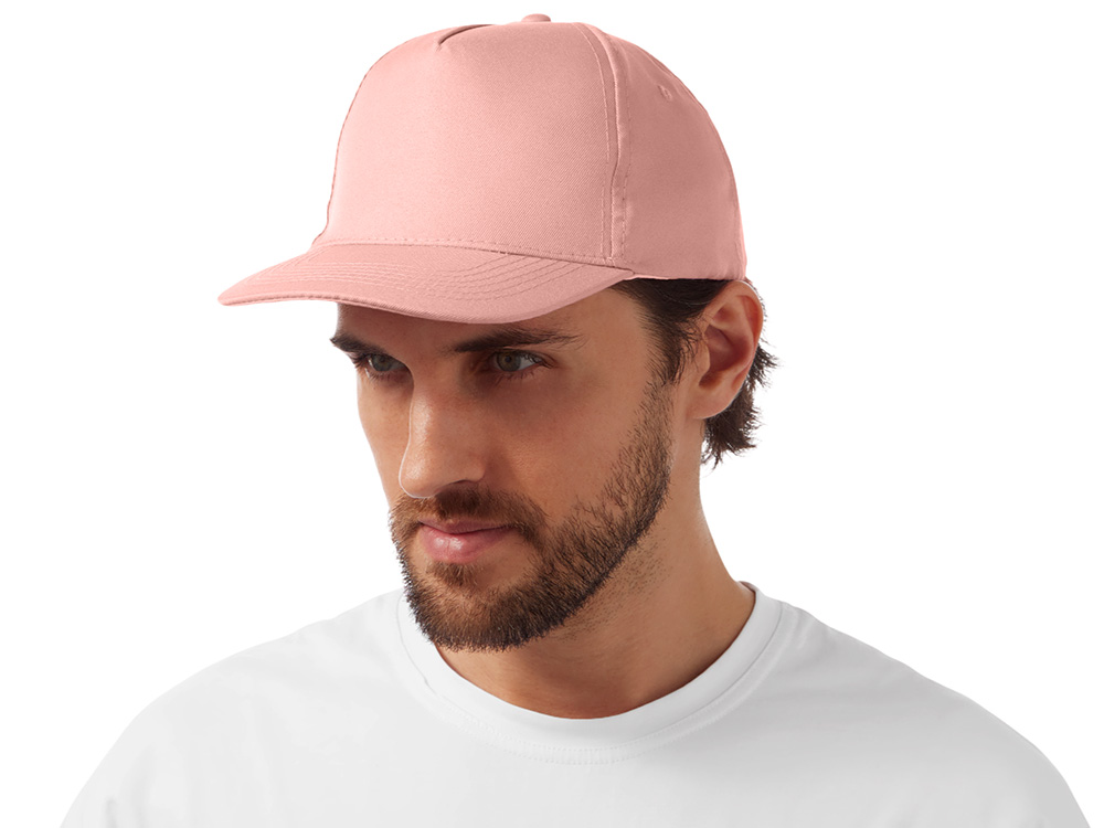 Бейсболка Poly 5-ти панельная 120гр, лососевый-1