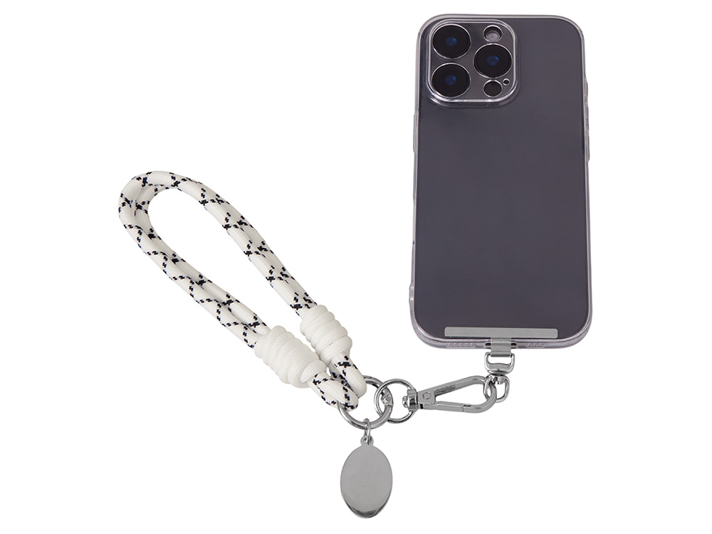 Брелок-браслет Bohemian c металлическим держателем для телефона, бело-черный-1