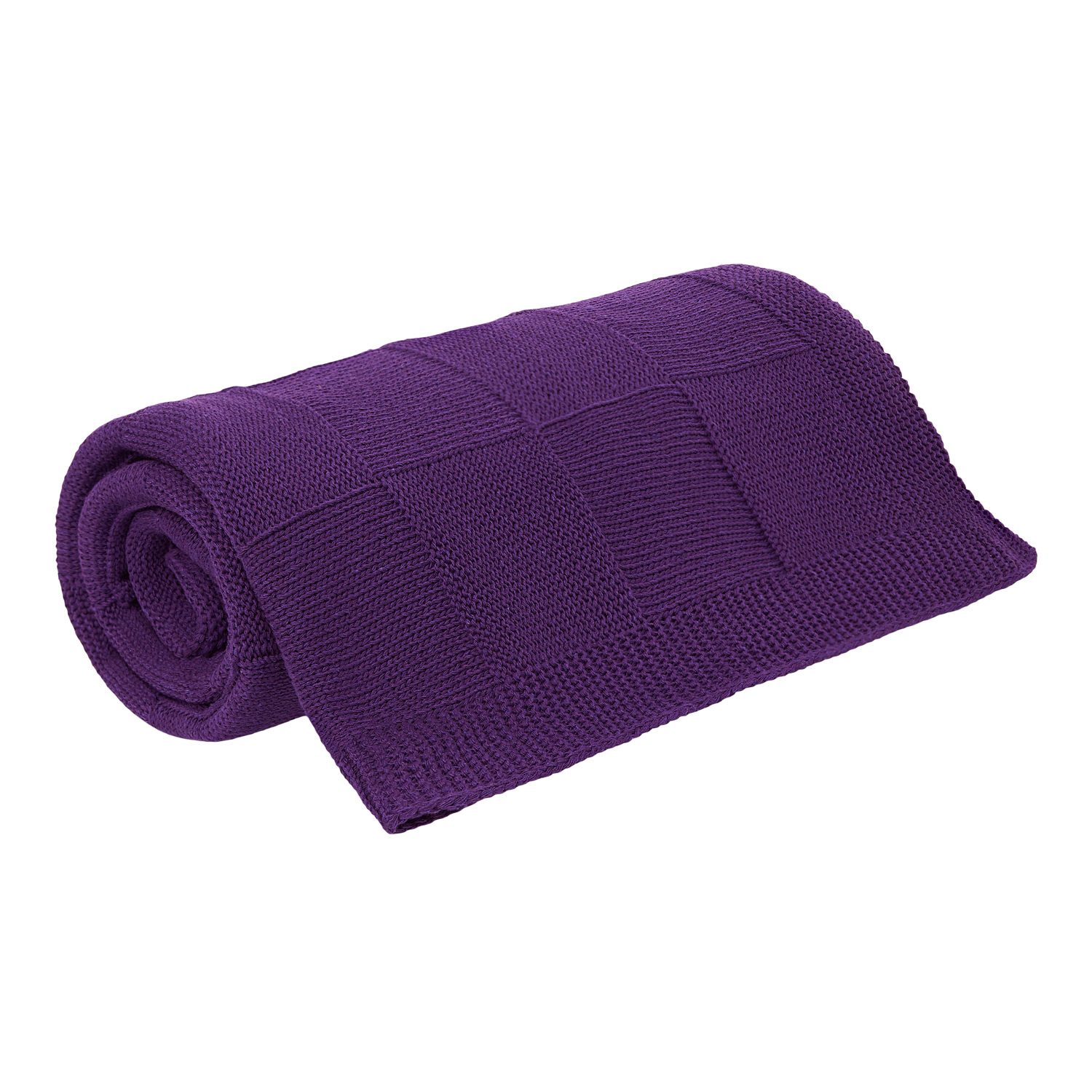 Плед Cella вязаный, фиолетовый (без подарочной коробки)-2