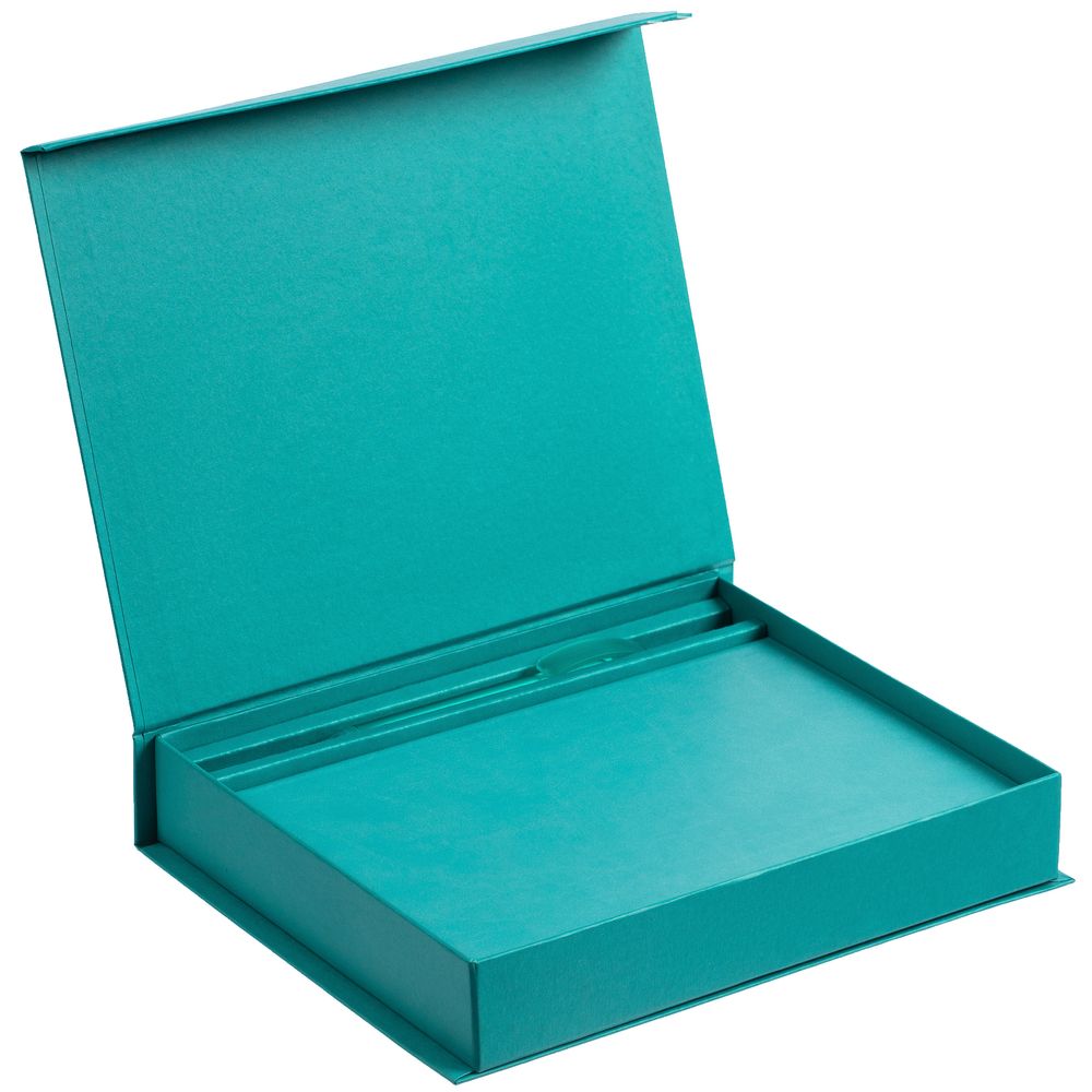 Коробка Duo под ежедневник и ручку, бирюзовая-3