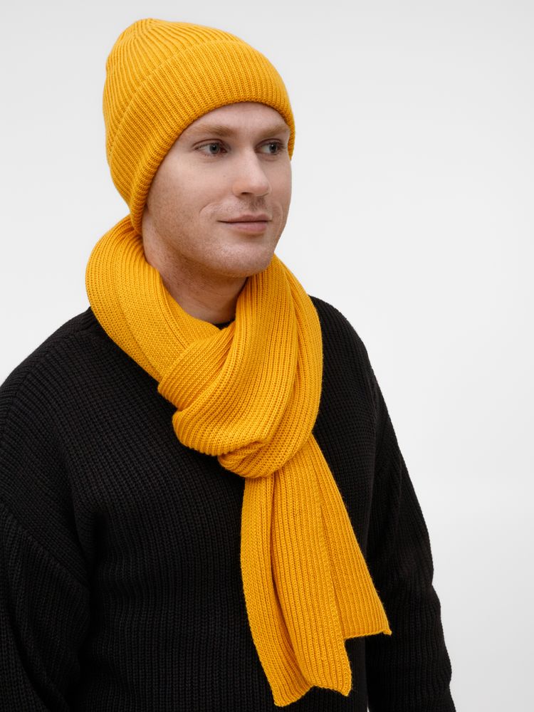 Шарф Nobilis Mono, желтый (медовый)-6