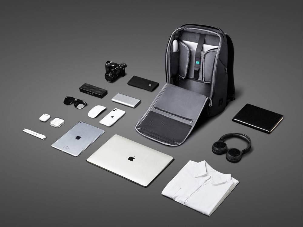 Антикражный рюкзак FlexPackPro для ноутбука 15.6, серый/черный-11