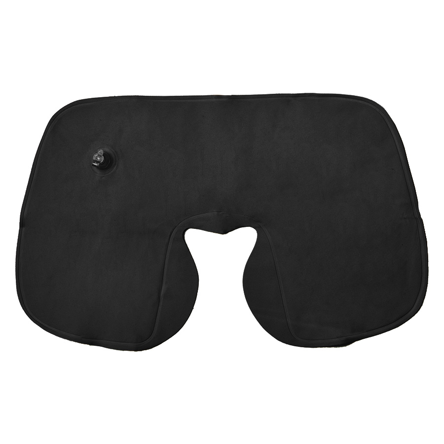 Подушка  надувная дорожная WAY в футляре; черный; 43,5х27,5 см; твил, черный-2