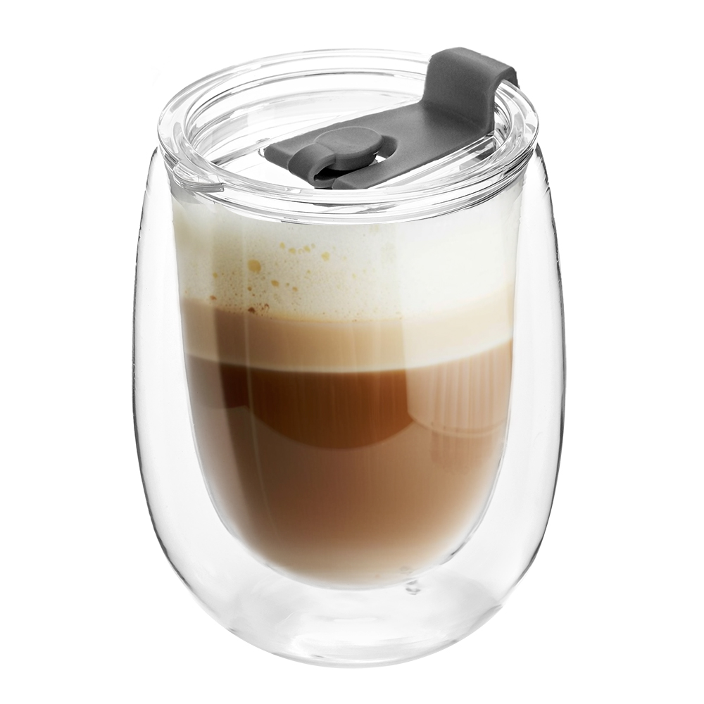 Стакан стеклянный Mango To Go, Белый/ черный-0