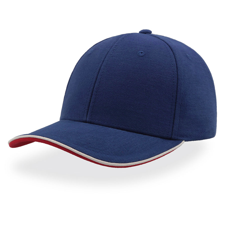 Бейсболка PILOT PIPING SANDWICH, 6 клиньев,  металлическая застежка, синий-0