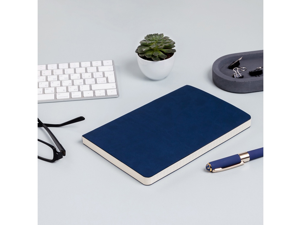 Ежедневник А5 недатированный Megapolis Velvet Flex, темно-синий-9