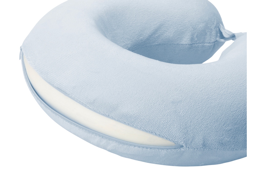 Подушка Basic из микрофибры с эффектом памяти U-shape, небесно голубой NEW-2