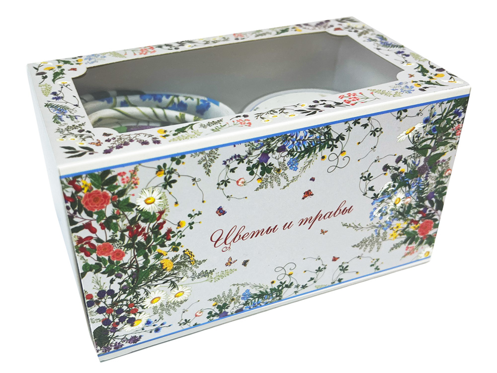 Набор: платок Русский полевой букет и свеча Цветы и травы-3