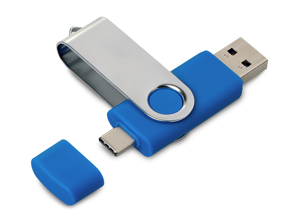 USB3.0/USB Type-C флешка на 16 Гб Квебек C, синий-0