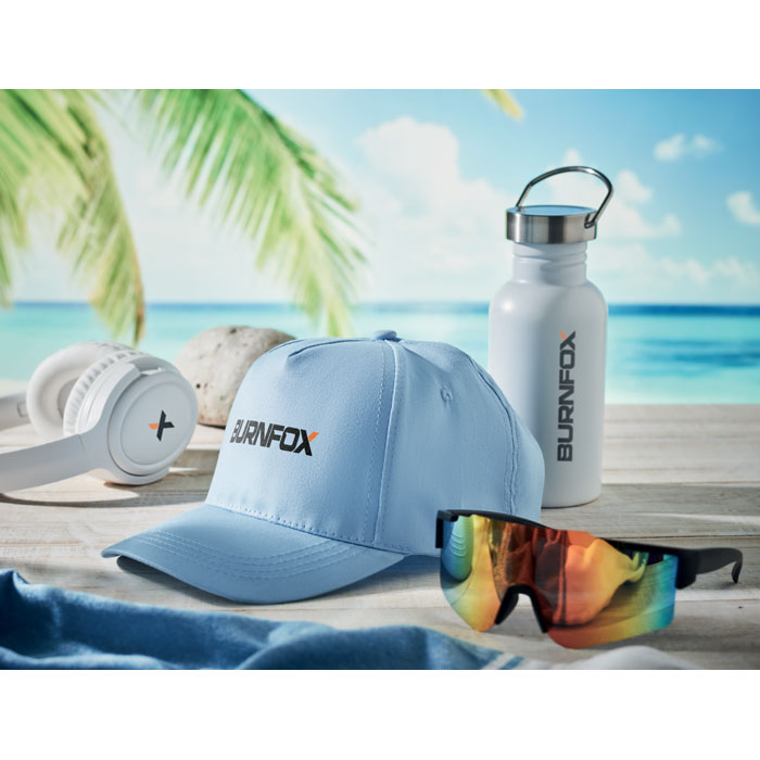 5 panel baseball cap, голубой-4