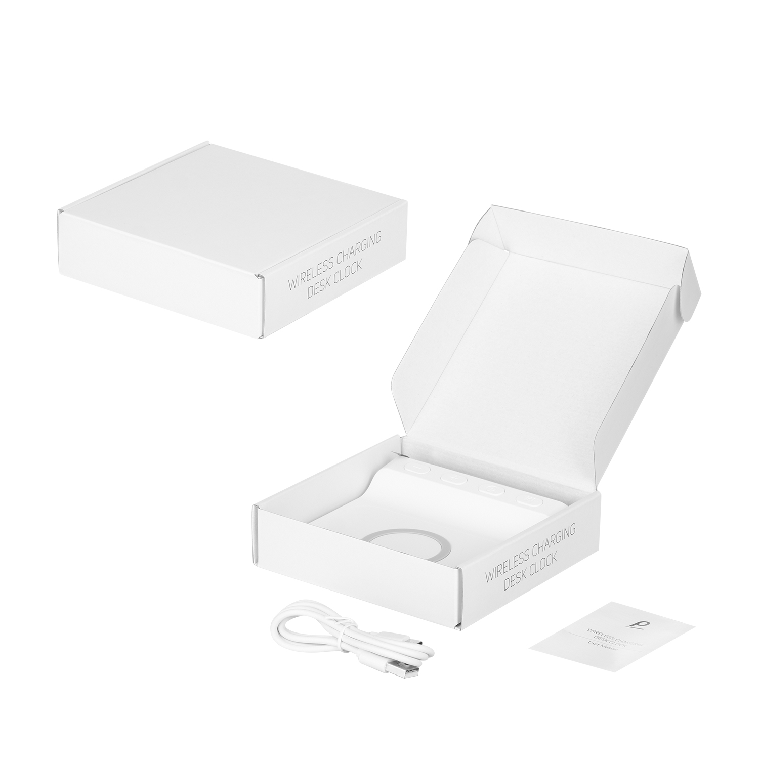 Зарядная станция с часами 15W Rigel, белая-8