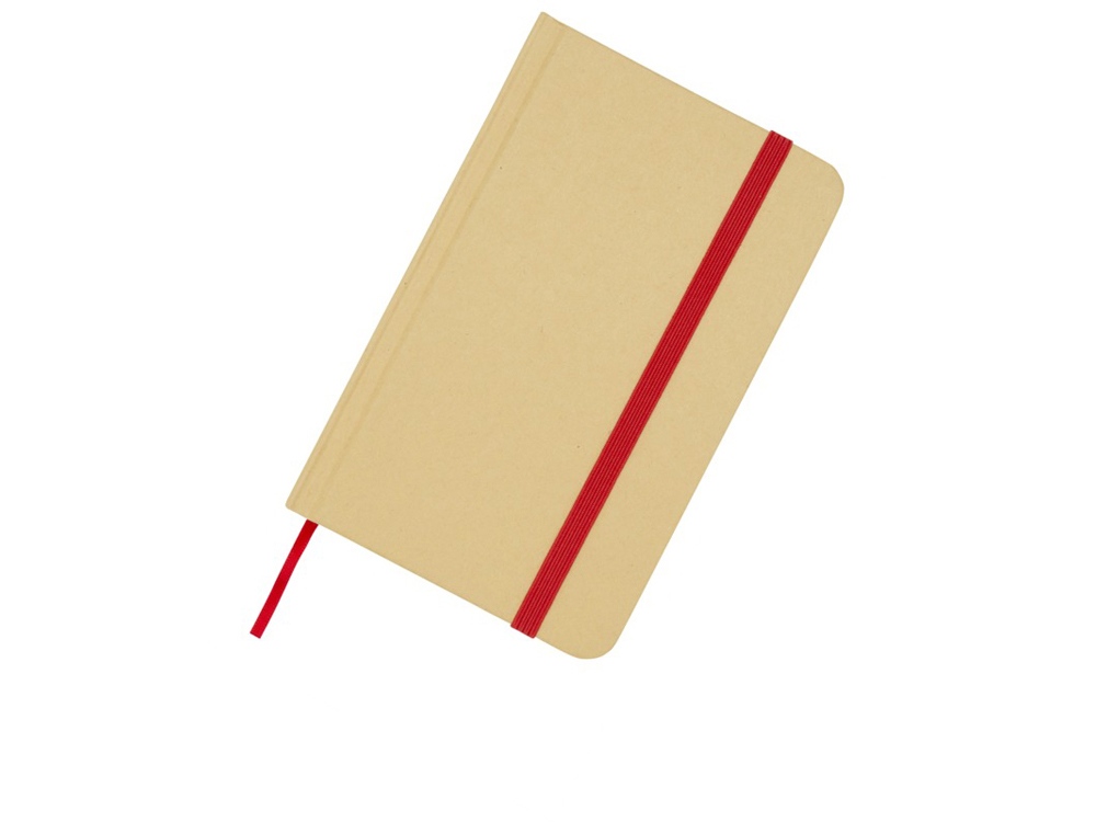Reed блокнот формата А6 из переработанного материала в твердой обложке с простыми страницами - Красный-4