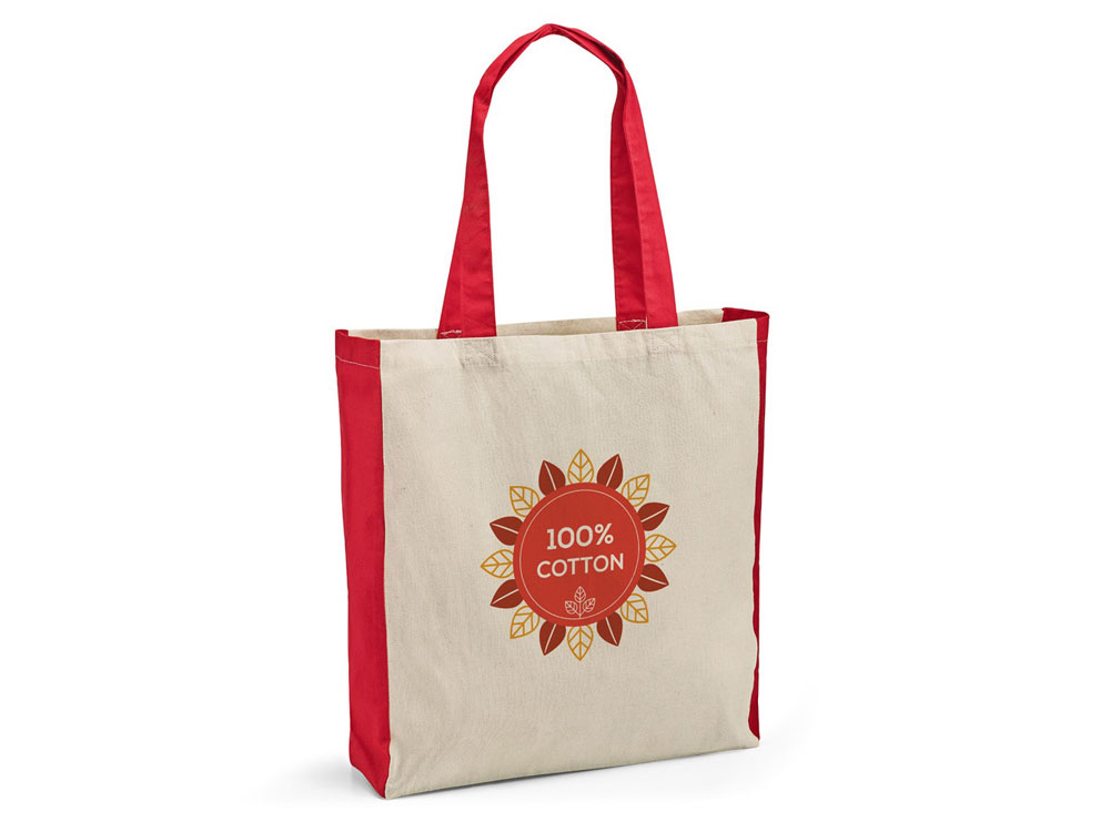 BAZAR. Сумка из 100% хлопка, Красный-3